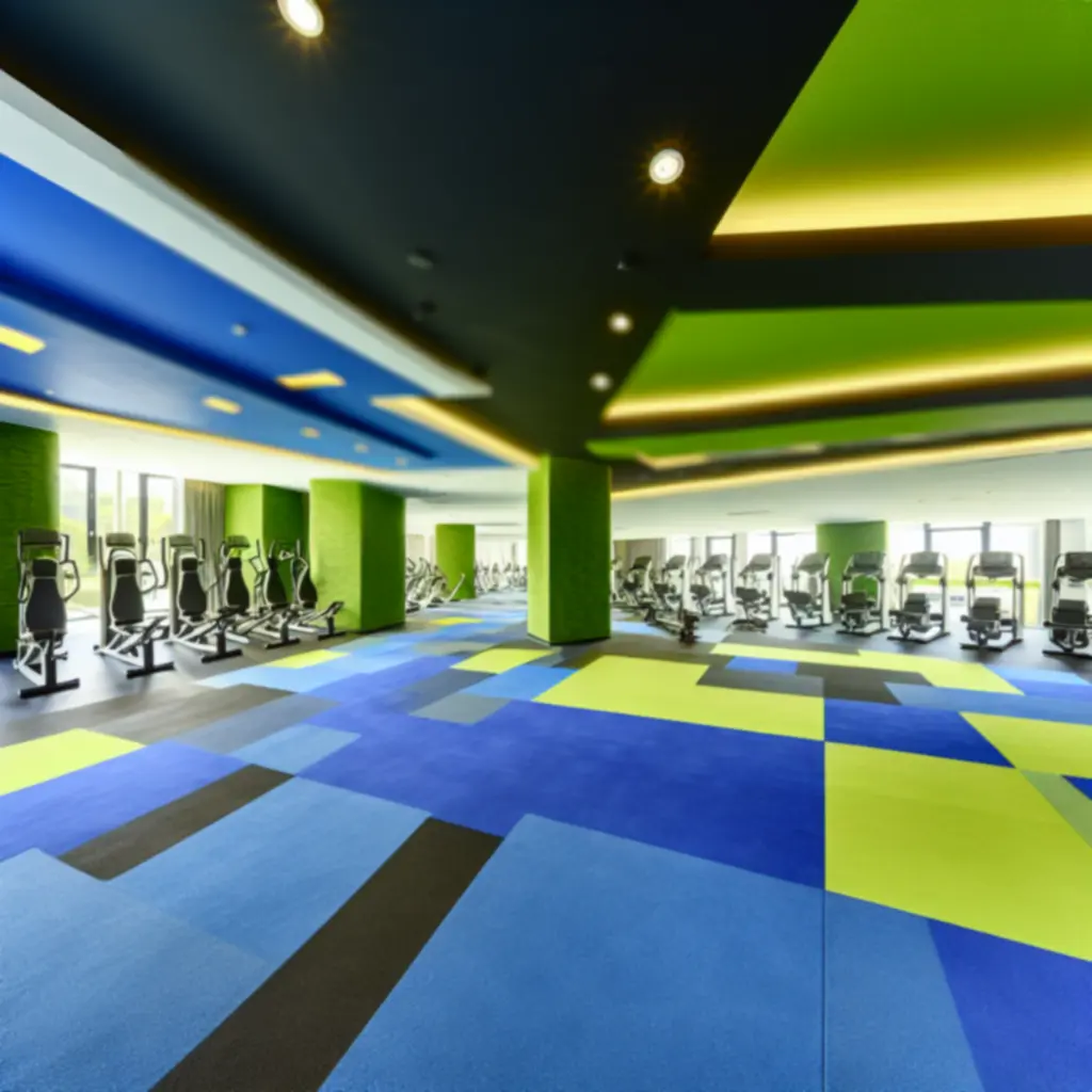 PowerFiit Gym modern, világos belső tere funkcionális zónával és gépekkel