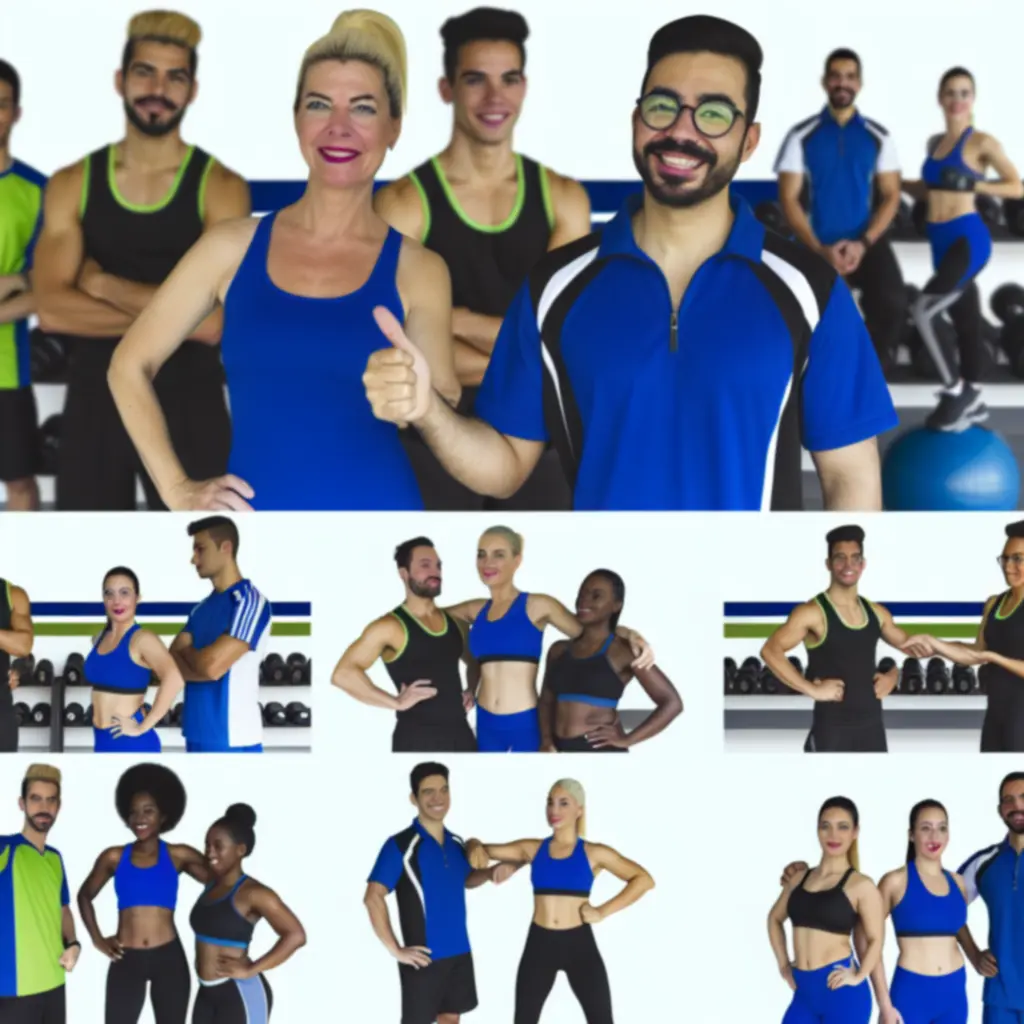 PowerFiit Gym személyi edzői csapata a teremben, professzionális, barátságos megjelenéssel.